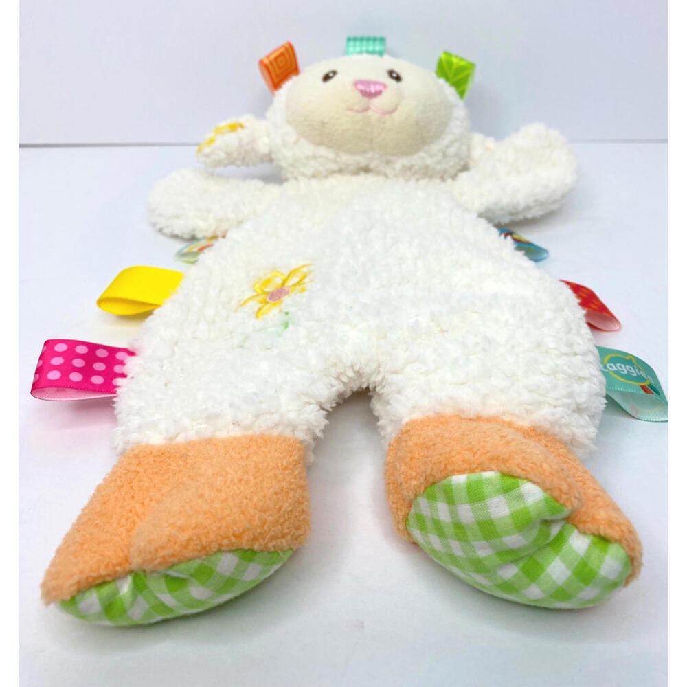 Mary Meyer Taggies Sherbet Lamb Plush Security Blanket Baby Lovey Satin Tags - Picture 3 of 9